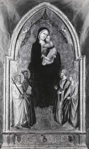 Anonimo — Gaddi Agnolo - sec. XIV - Madonna con Bambino in trono tra santi e angeli; Cristo in pietà — insieme